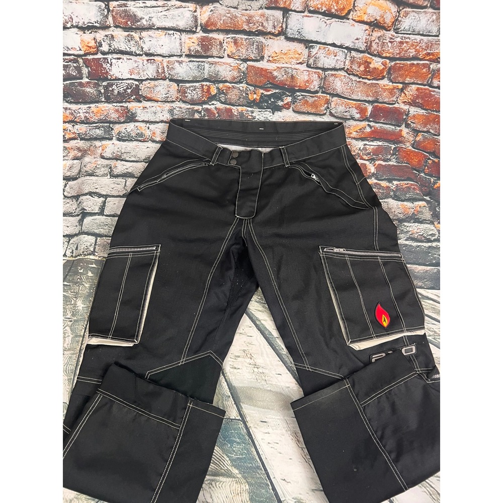 AXO Mens Black Motocross Riding Pants 38x32 Cargo Pockets Mesh Lined